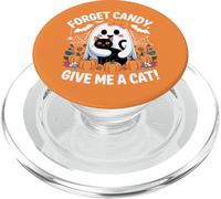 Fantasma di Halloween con gatto nero Dimentica le caramelle Dammi un gatto PopSockets PopGrip per MagSafe
