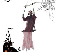 Fantasma di Halloween | Decorazioni fantasma oscillanti per esterni - Decorazione del terrore con luce e suono per parete esterna giardino finestra casa