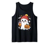 Fantasma di Halloween Kawaii con il tè Boba di zucca Canotta