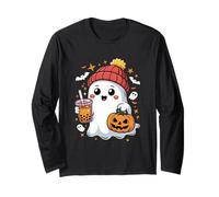 Fantasma di Halloween Kawaii con il tè Boba di zucca Maglia a Manica