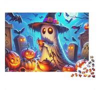 Fantasma di Halloween Puzzle 1000 Pezzi Carta Puzzle per Adulti Scena Notturna al Cimitero Gioco di Puzzle 1000 Pezzi Relax Decorazione Regalo 38x26cm/1000pcs
