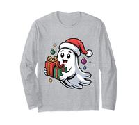 Fantasma di Natale Divertente con Cappello di Babbo Natale Maglia a Manica
