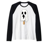 Fantasma Divertente Gelato Halloween Maglia con Maniche Raglan