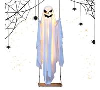 Fantasma Dondolante Halloween Spettrale Illuminato A Batteria