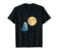 Fantasma e Gatto sotto la Notte di Luna Piena Maglietta