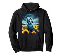 Fantasma Floreale Vintage Halloween Fantasma Girasole Campo Gotico Felpa con Cappuccio