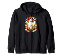 Fantasma Floreale Vintage retrò Groovy Peace Hippie per Halloween Felpa con Cappuccio