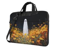 Fantasma Giallo Fiori Arancione Fantasia Scuro Laptop Bag Laptop Case 15.6 Pollici Borse Per Computer Imbottito Copertura Del Manicotto Per Le Donne Uomini