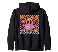 Fantasma Groovy con Fiori Retro Vibe Felpa con Cappuccio