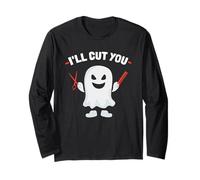 Fantasma Halloween Barbiere Stilista Parrucchiere I Will Cut You Maglia a Manica