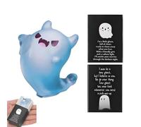 Fantasma Halloween | Simpatico luminoso decorazione esterna | Simpatica statua luminosa in resina a forma di piccolo fantasma con scatola, per un'atmosfera festiva