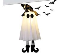 Fantasma illuminato, decorazione volante fantasma per esterni di Halloween, lampada LED per cortile giardino anteriore posteriore e portici