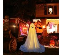 Fantasma Illuminato Per Halloween | Decorazione Festiva da Esterno - Spaventoso Ornamento da 165 cm per Esterni Portico Sentiero Giardino Cimitero