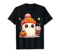 Fantasma Kawaii Bere Zucca Boba Tea Carino Fantasma Halloween Maglietta