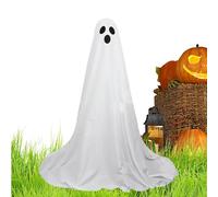 Fantasma luminoso in tessuto bianco di Halloween | Decorazione spaventosa del fantasma in piedi - Decorazione esterna illuminata per ingresso giardino posteriore cortile