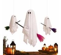 Fantasma oscillante decorazione esterna volare puntelli spettrali con scopa | Decorazioni per esterni di Halloween per interni, cortile, giardino, prato, portico, finestra, casa, ufficio, festa, scuola