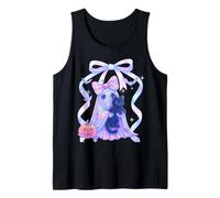 Fantasma pastello che tiene il gatto Halloween Carino Spooky Coquette Canotta