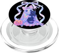 Fantasma pastello che tiene il gatto Halloween Carino Spooky Coquette PopSockets PopGrip per MagSafe