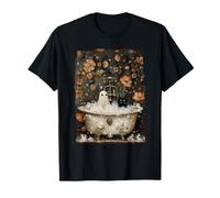 Fantasma Prende Una Vasca da Bagno nella Foresta dei Fiori Halloween Vintage Maglietta