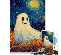 Fantasma sorridente nel cielo notturno, puzzle da 1000 pezzi per adulti, gioco di logica mentale, antistress, taglio preciso, 38x26cm
