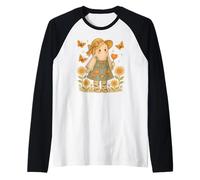 Fantasma spaventapasseri Stravagante con Girasoli e Farfalle Maglia con Maniche Raglan