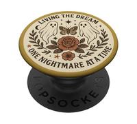 Fantasma spettrale farfalla floreale retrò Living The Dream PopSockets PopGrip Adesivo