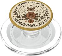 Fantasma spettrale farfalla floreale retrò Living The Dream PopSockets PopGrip per MagSafe
