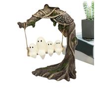 Fantasma su un altalena d'albero - Statuetta fantasma su albero, statuetta in resina carina e spaventosa come parte centrale per decorazione di Halloween a casa, per le feste, sul
