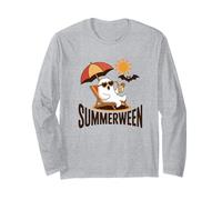 Fantasma Summerween Drink Spiaggia Halloween Estate Maglia a Manica
