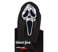 Fantasma Viso Scream Maschera Argento Cromo Fun World Ufficiale Halloween Adulti