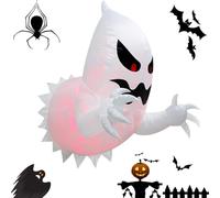 Fantasma volante spaventoso gonfiabile di Halloween da 1,4 m, decorazioni all'aperto dei gonfiabili di Halloween, fantasma spaventoso che esce dalla finestra con la luce incorporata del LED