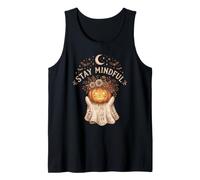 Fantasma Zucca Fiore Camicia Halloween Boho Luna Pipistrelli Calma Canotta