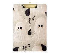 Fantasmi con foglie modello Halloween sfondo vetro appunti impermeabile per il primo anno insegnante deve
