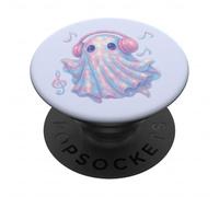 Fantasmi Cuffie Amante della musica kawaii pastello ragazze PopSockets PopGrip Adesivo