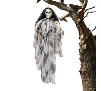 Fantasmi da appendere di Halloween, fantasma da appendere per esterni e interni, 75 cm, scheletro di Halloween, fantasma volante, casa infestata, per cortile, bar, feste, grandi decorazioni di