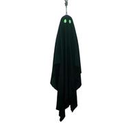 Fantasmi da appendere per Halloween, decorazioni per esterni con occhi che si illuminano al buio, 2026 nuovo fantasma in tessuto nero da 109,2 cm con spettrali occhi verdi horror fantasmi da appendere