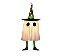 Fantasmi da appendere per Halloween, decorazioni per Halloween, fantasmi da appendere all'aperto con cappello da strega, luci luminose a forma di cappello da strega, decorazione fantasma luminosa per