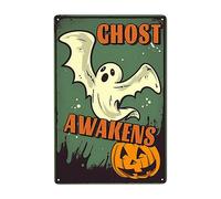 Fantasmi E Zucche Halloween, Il Fantasma Si Risveglia Targa In Metallo Divertente Cartelli Metallo Decorative Poster Metal Per Casa Soggiorno Murale