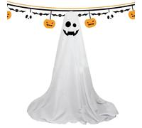 Fantasmi in tessuto bianco illuminati per Halloween, decorazioni fantasma per Halloween | Fantasma carino con luci a LED | Decorazione esterna spaventosa con luci a LED per la mia