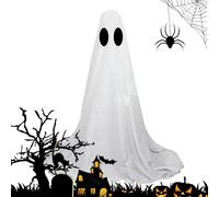 Fantasmi in tessuto bianco illuminati per Halloween, decorazioni fantasma per Halloween | Grande decorazione di portico fantasma - Decorazione di portico fantasma in tessuto bianco con ghirlande