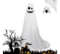 Fantasmi in tessuto bianco per Halloween, decorazioni fantasma per Halloween | Grande decorazione fantasma spaventosa | Decorazione esterna spaventosa con LED per la casa