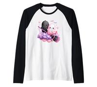 Fantasmi Kawaii su Nuvola con Scopa Maglia con Maniche Raglan