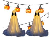 Fantasmi spaventosi per illuminare Halloween, fantasmi luminosi a LED, decorazione per esterni in tessuto bianco per case infestate, campus, stanze, interni