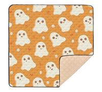 Fantasmi su sfondo arancione modello Halloween grande antiscivolo per interni ed esterni sala giochi portatile