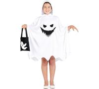 Fantasmina Costume Travestimento Cappuccio Borsetta Portadolci Halloween Bambina