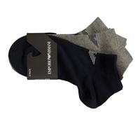 Emporio Armani Eagle Logo 3-Pack Sneaker Socks, Calzini Uomo, Multicolore (Marine-Grey-Grey Marineblue), S-M