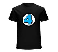Fantastic 4 Mens T-Shirt Unisex Graphic Black Tee Shirt L