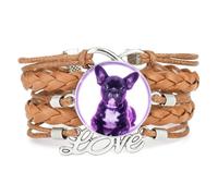 Fantastic Dreamy Pekingese Dog Love Braccialetto Regolabile In Pelle Intrec