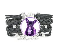 Fantastic Dreamy Pekingese Dog Love Braccialetto Regolabile In Pelle Intrec