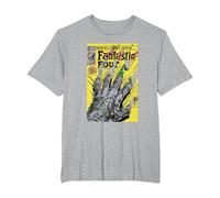 Fantastic Four Comic Dr Doom Hand Maglietta, Uomo Taglie Grandi, Grigio Melange, 2X Tall